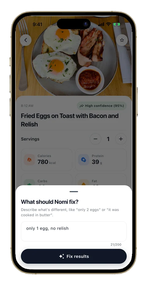 Nomi natural-language correction screen